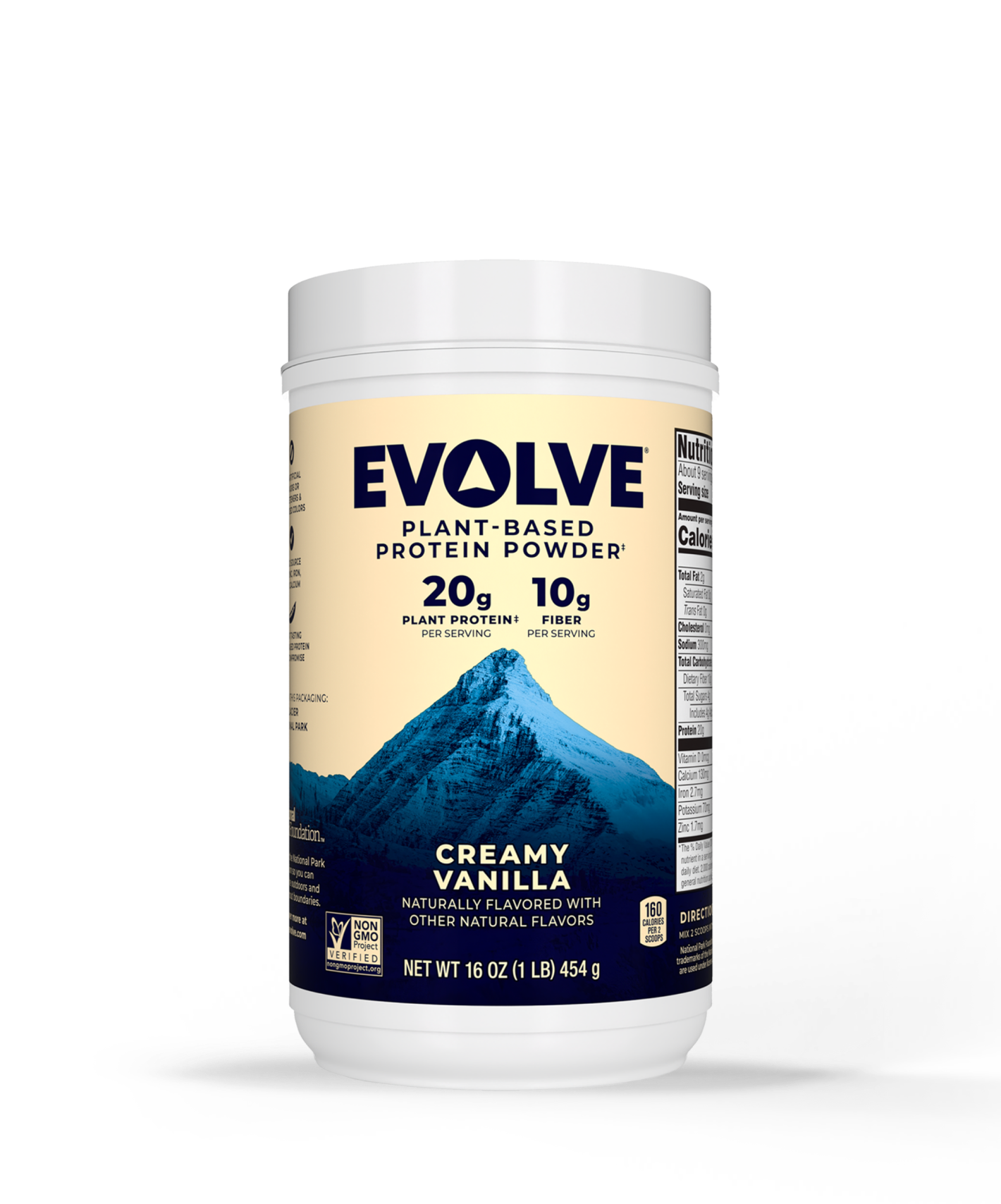 Evolve Protein Powder Contains pea protein
