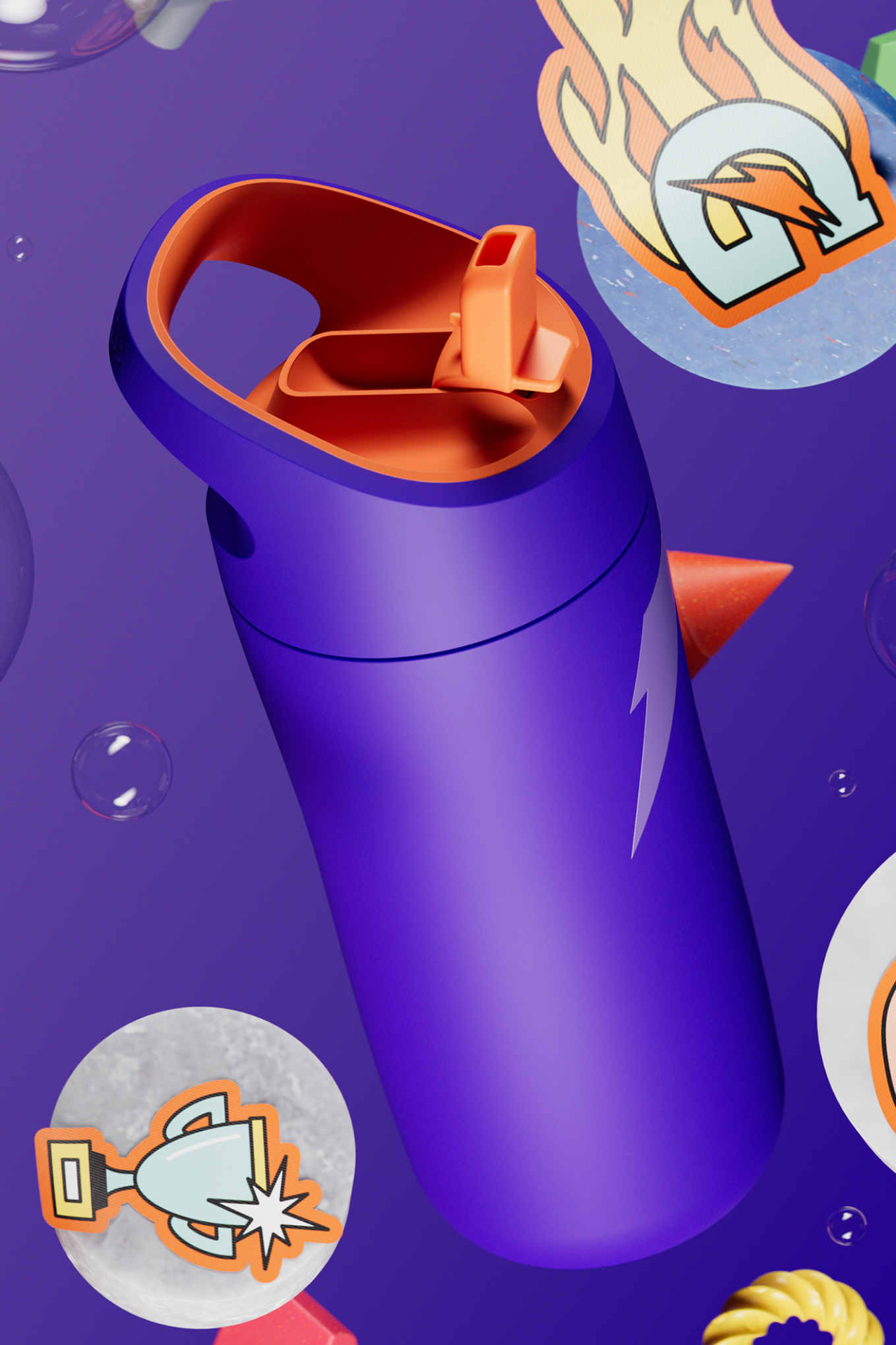 Rookie Stainless Steel Water Bottle 12 oz, designed for kids - Image 2