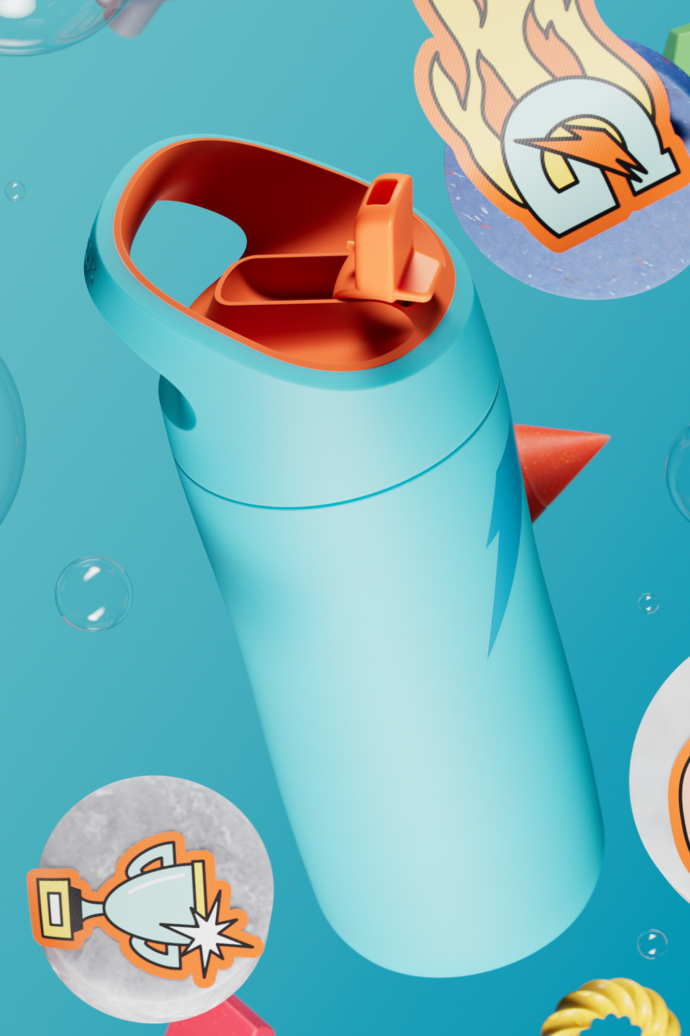Rookie Stainless Steel Water Bottle 12 oz, designed for kids - Image 2