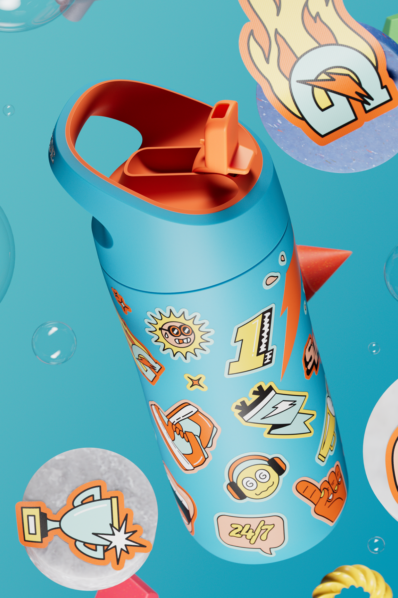Rookie Stainless Steel Water Bottle 12 oz, designed for kids - Image 2
