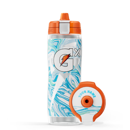 Marble White Gx Patterned Water Bottle - Clear
